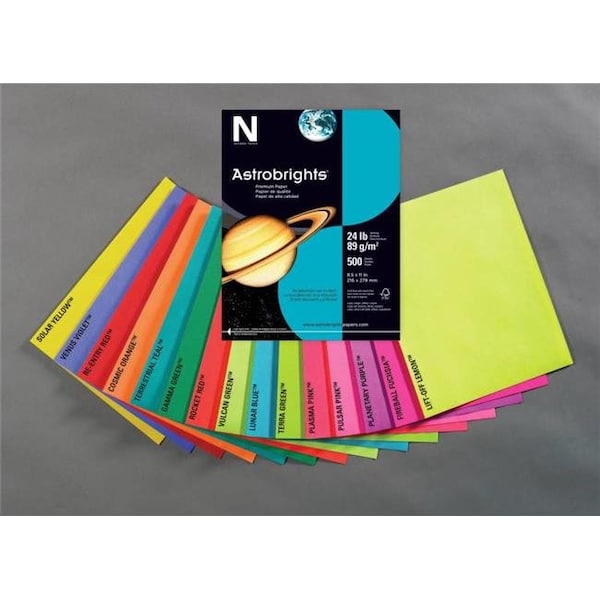 Astrobrights 1280355 Acid-Free Card Stock; Solar Yellow; Pack of  250